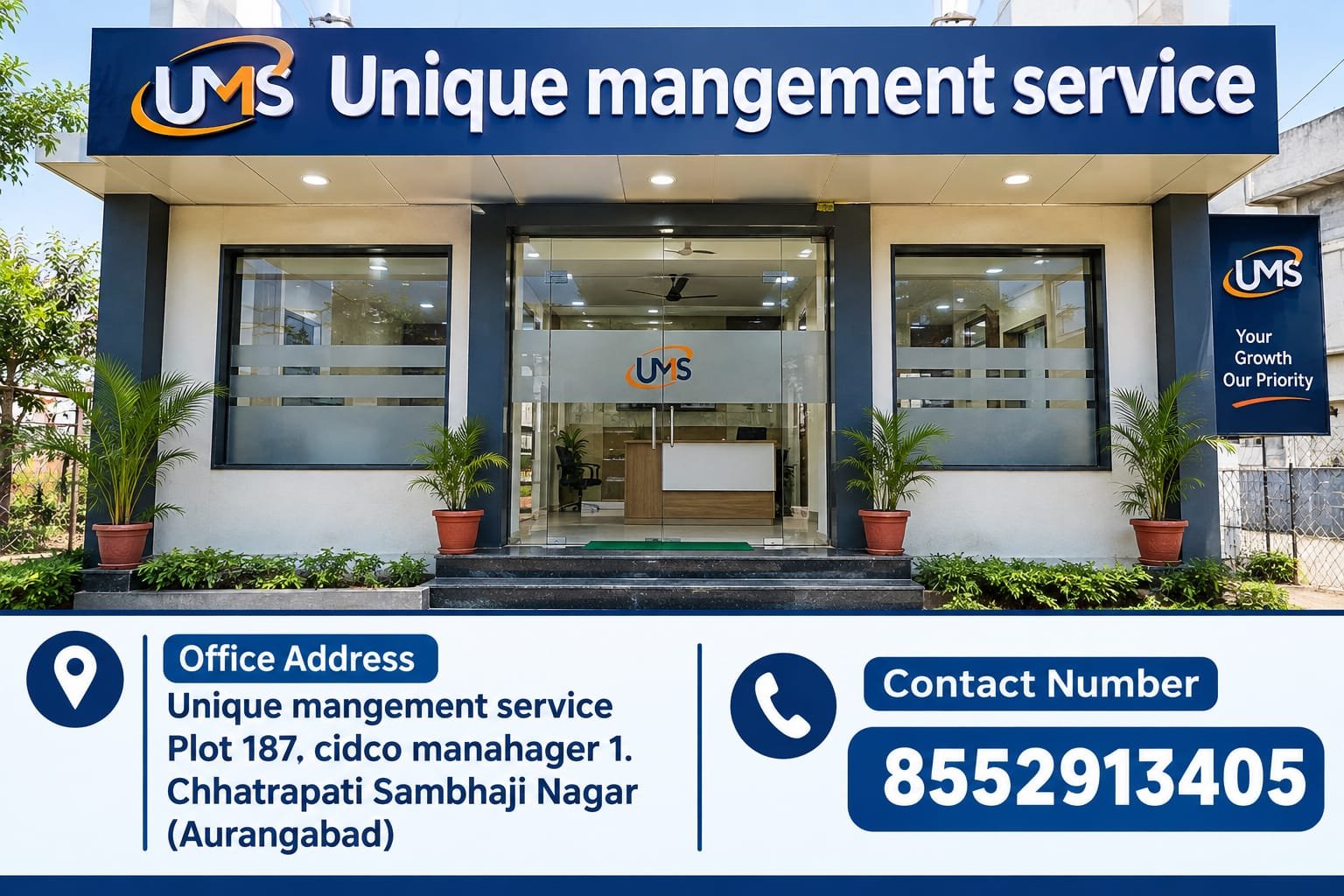 Unique mangement service logo